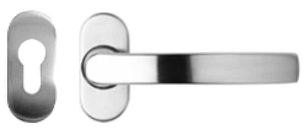 Solid stainless steel lever handle with separate escutcheon