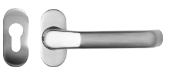 Solid stainless steel lever handle with separate escutcheon