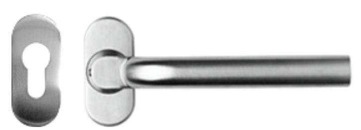 Solid stainless steel lever handle with separate escutcheon