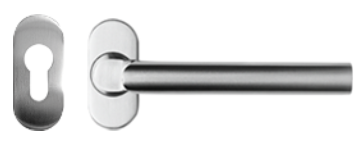 Solid stainless steel lever handle with separate escutcheon